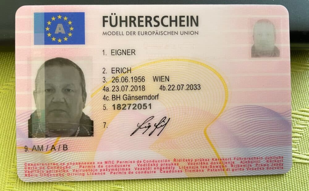 Permis de conduire autrichien délivré